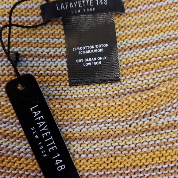 Lafayette 148 New York cotton silk poncho one size - Picture 6 of 7